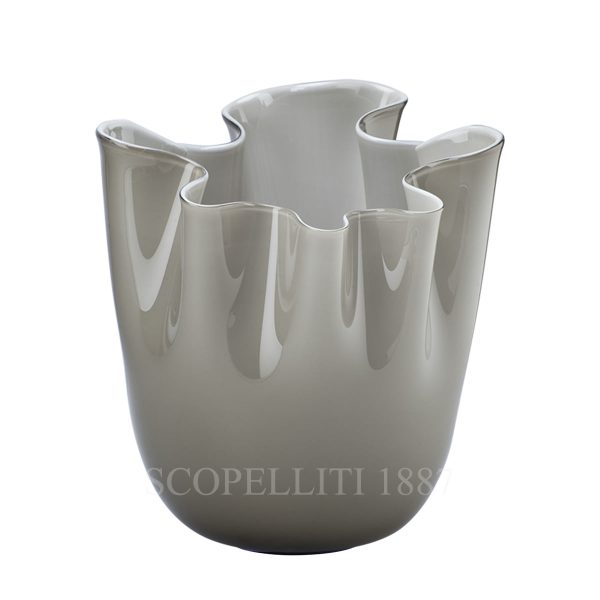 venini fazzoletto vase large taupe grey