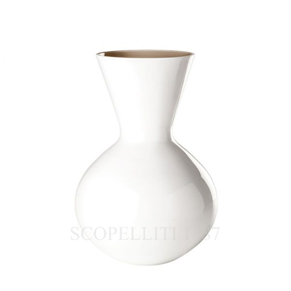 venini idria tall vase milk white taupe