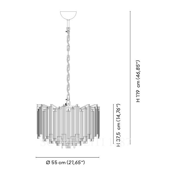 Venini Nastri Chandelier 920.52 technical