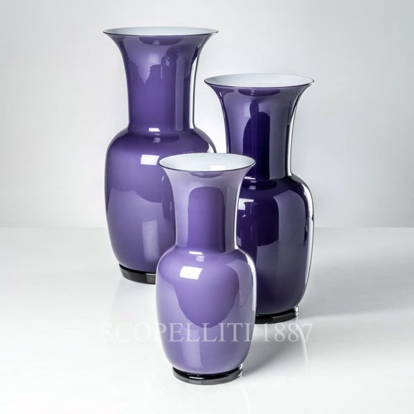 venini opalino vase large indigo