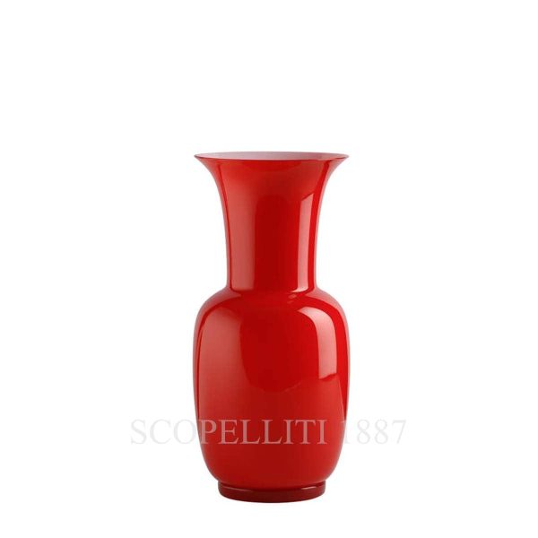 venini opalino vase small red