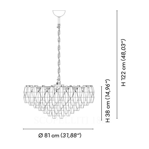 Venini Poliedri Chandelier 951.34 technical