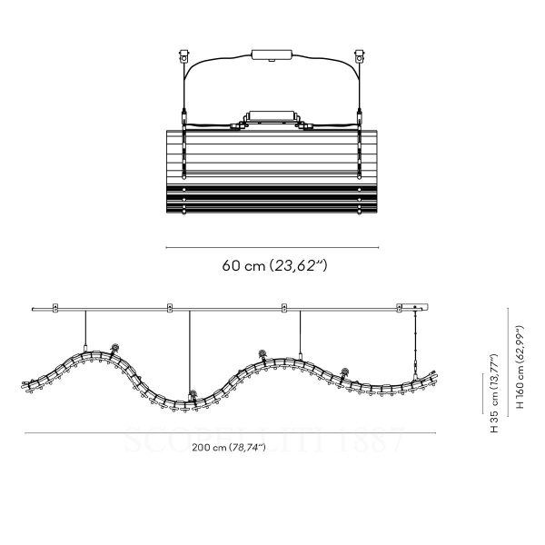 venini tappeto volante chandelier 905.05 technical