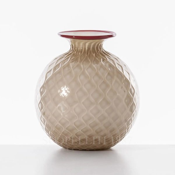 venini vase monofiore balloton milk moka large