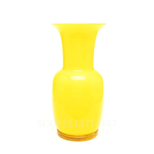 venini opalino vase yellow gingko biloba medium