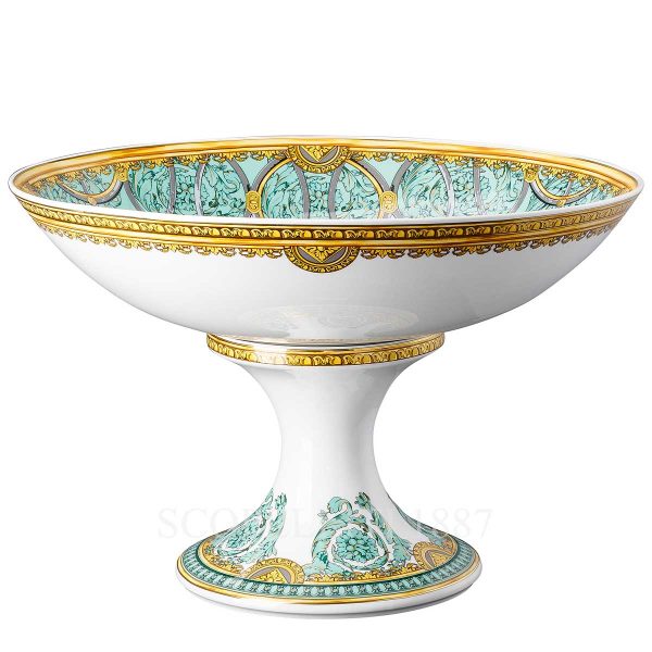 versace bowl 35 cm on foot scala del palazzo green