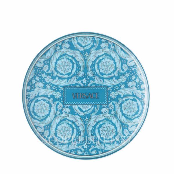 versace bread plate barocco teal