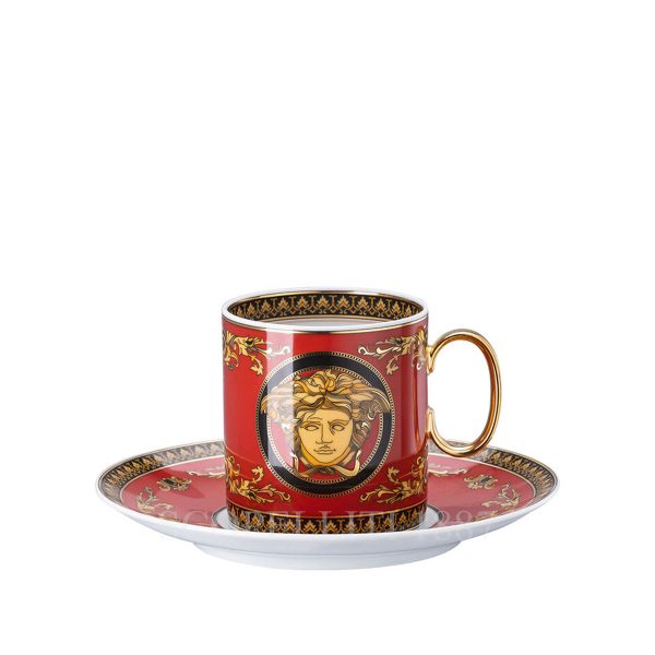 versace coffee cup and saucer medusa red
