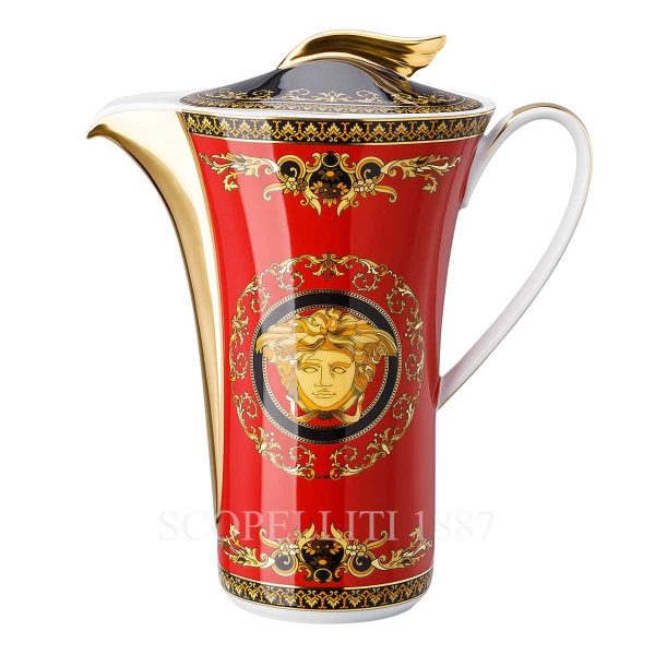 versace coffee pot medusa red