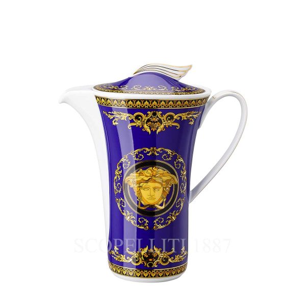 versace coffee pot medusa blue
