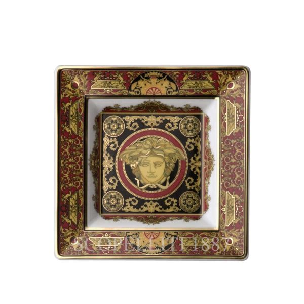 versace dish square 14 cm medusa red