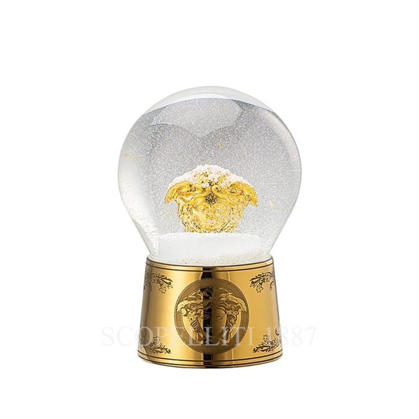 versace golden medusa glass sphere with snow effect