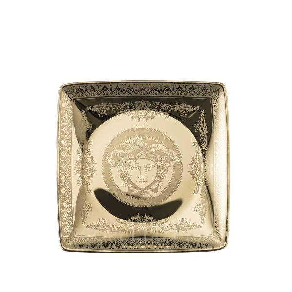 versace golden medusa square dish
