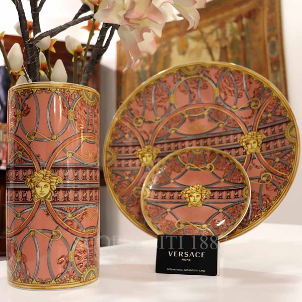 versace la scala del palazzo rose vase and plates