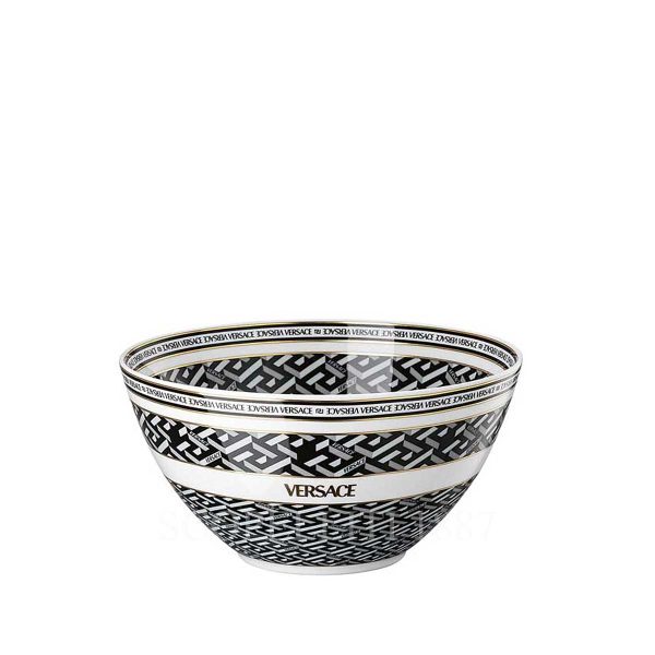 versace bowl la greca signature black 18 cm