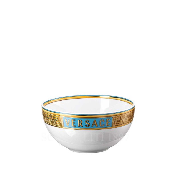 versace medusa amplified soup bowl blue coin