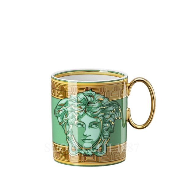 versace mug with handle medusa amplified green coin