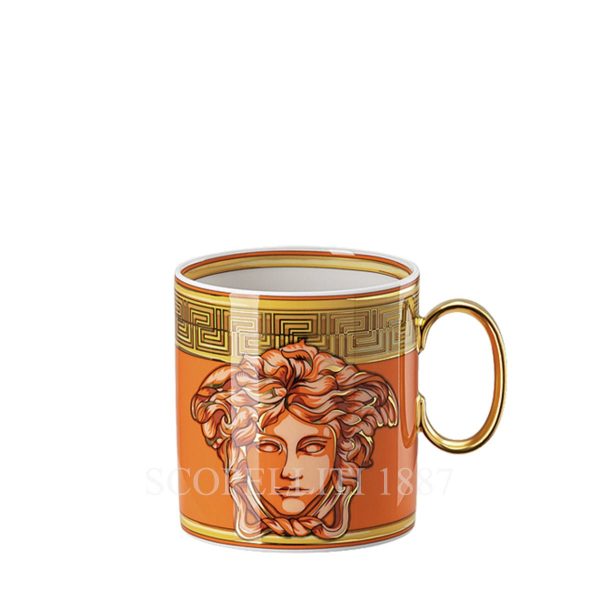 versace mug with handle medusa amplified orange coin