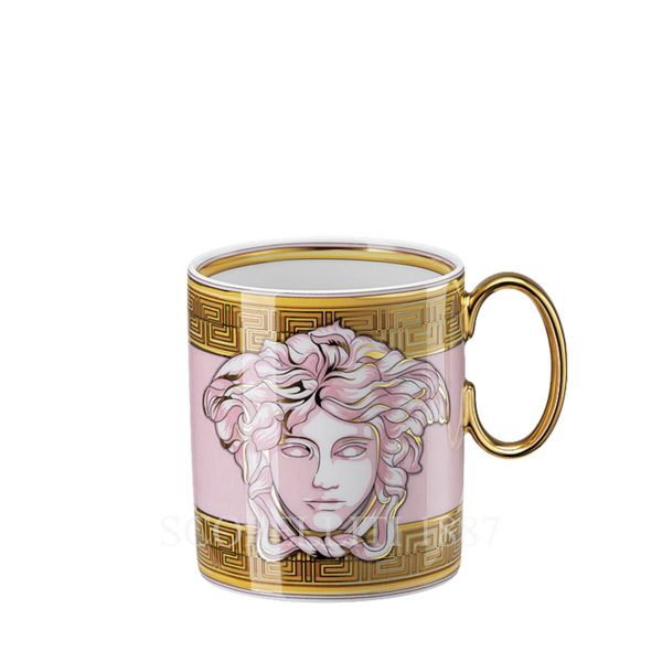 versace mug with handle medusa amplified pink coin