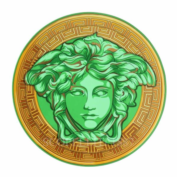 versace presentation plate medusa amplified green coin