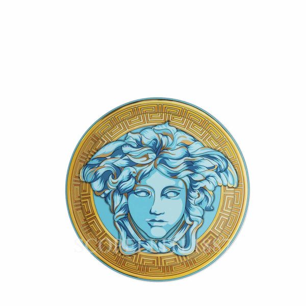 versace bread plate medusa amplified blue coin