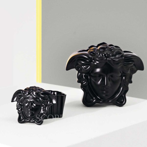 versace medusa head vase and box black