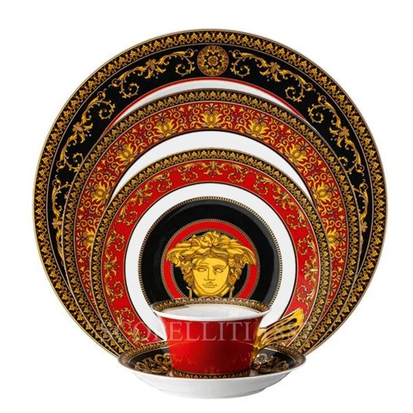 versace medusa red dinner set