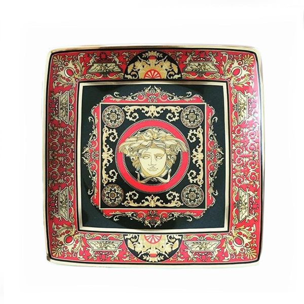 versace medusa canape dish red