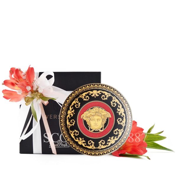 versace medusa small plate italian design golden