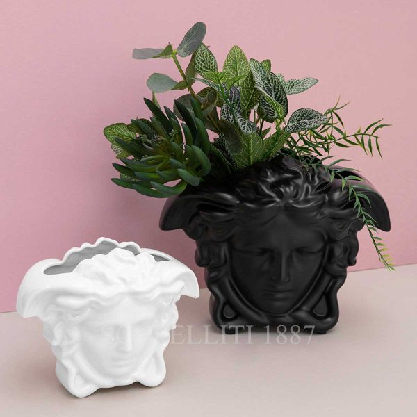 versace medusa vase white and black