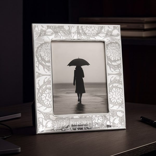 versace picture frame silver damask pattern