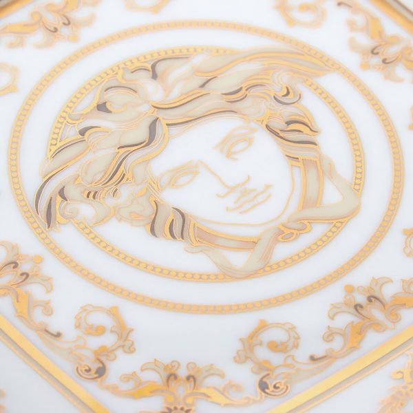 versace square plate medusa gala white
