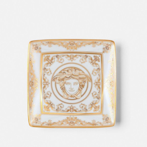 versace square plate medusa gala white