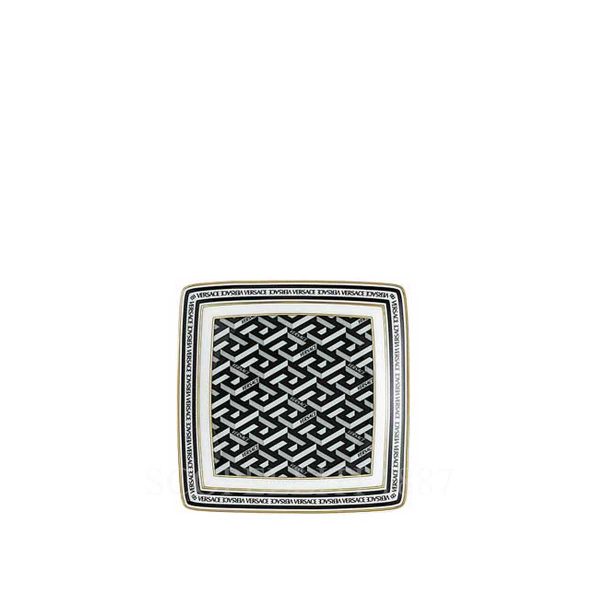 versace square dish 9 cm la greca signature black