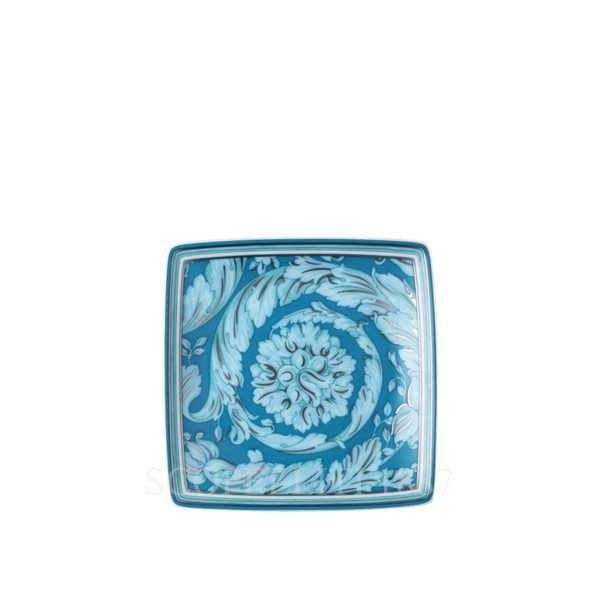 versace square tray 9 cm barocco teal small