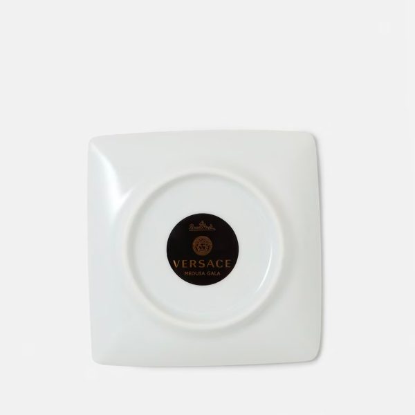 versace square plate medusa gala white