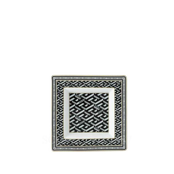 versace square dish la greca signature black 14 cm