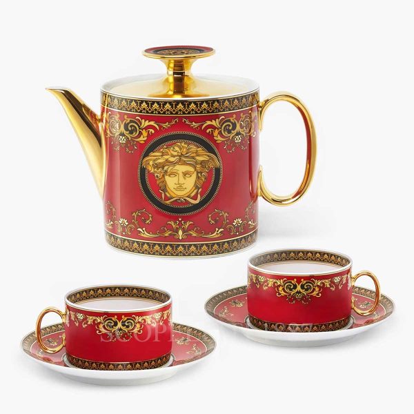 versace tea gift set medusa red new