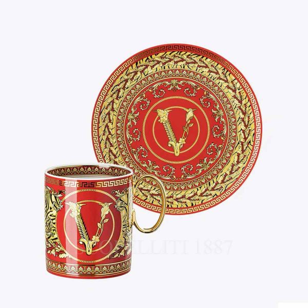 versace gift set mug and plate virtus holiday