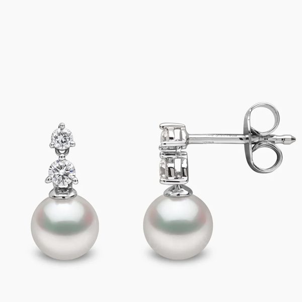 yoko london akoya pearl diamond earrings