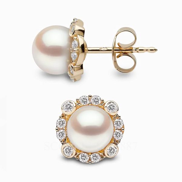 yoko london diamond pearl earrings