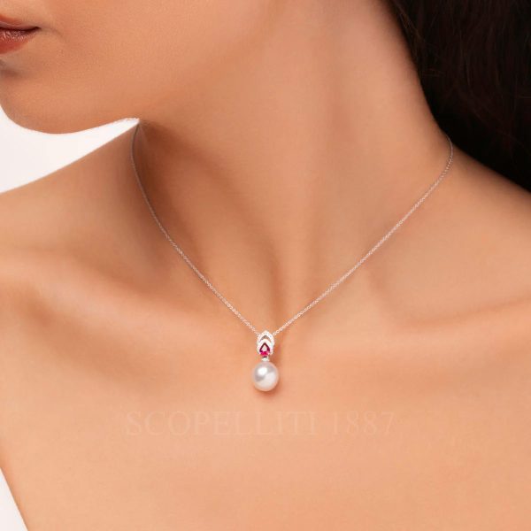 yoko london south sea pearl ruby diamond drop pendant