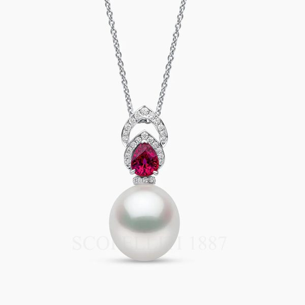 yoko london south sea pearl ruby diamond drop pendant