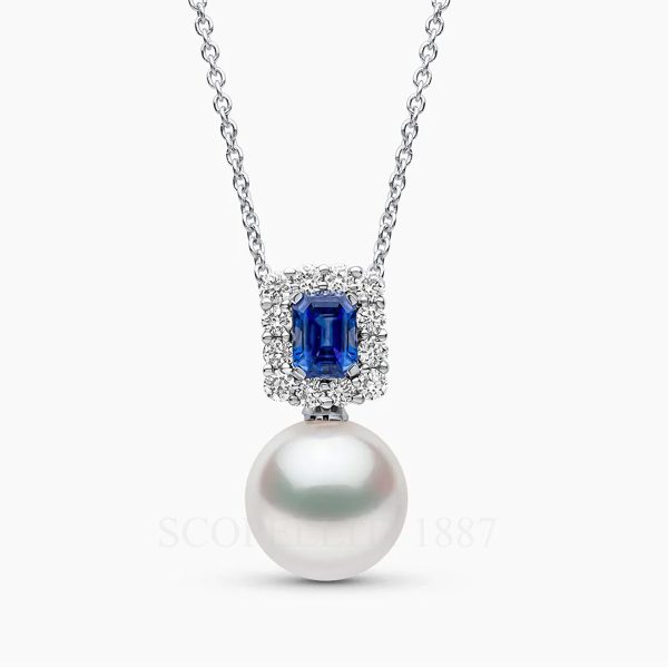 yoko london pearl sapphire diamond pendant