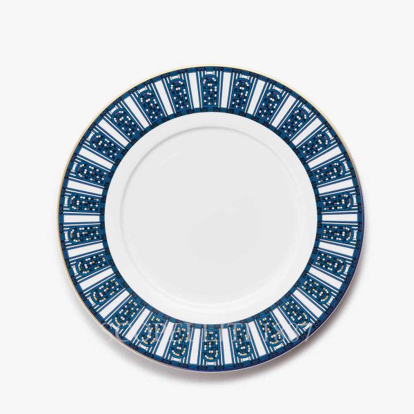 baccarat dessert plate arcadia blue in limoges porcelain