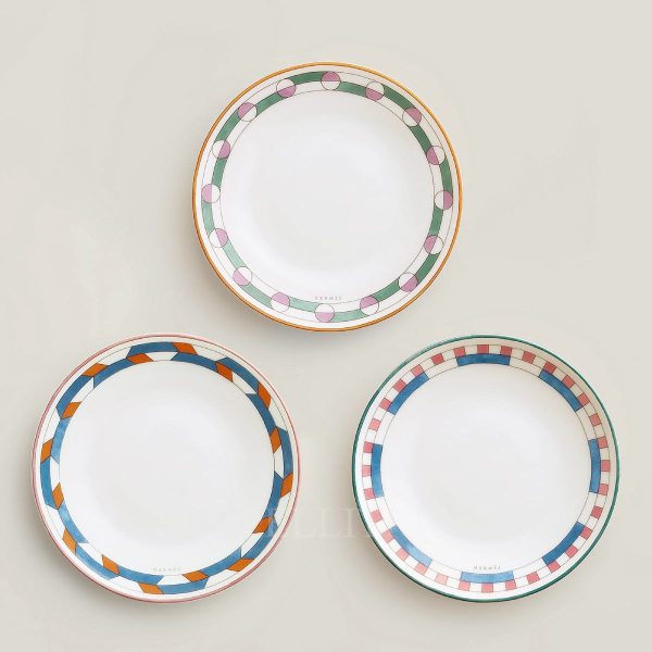 hermes en contrepoint set of 3 bread plates