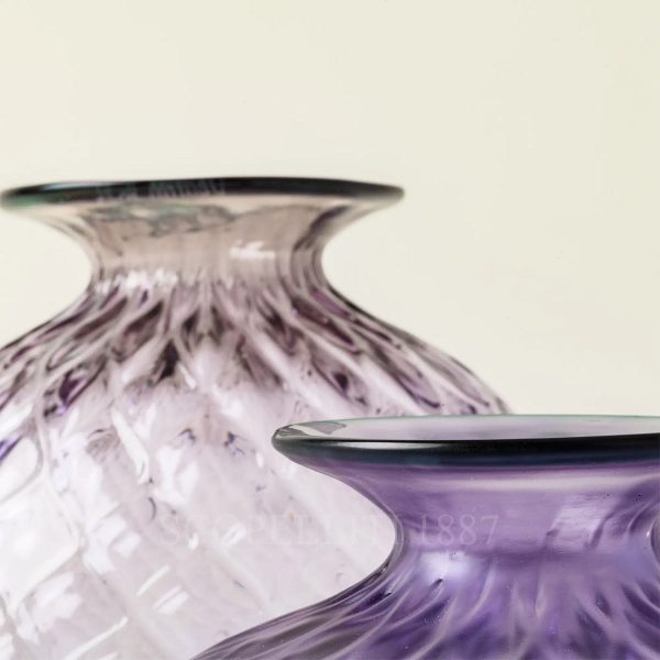 venini vase monofiore balloton liliac mint green details