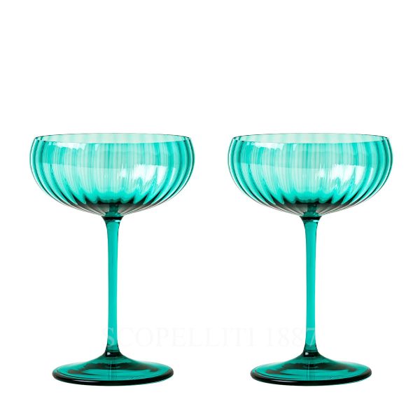 venini champagne glasses bollicine mint green