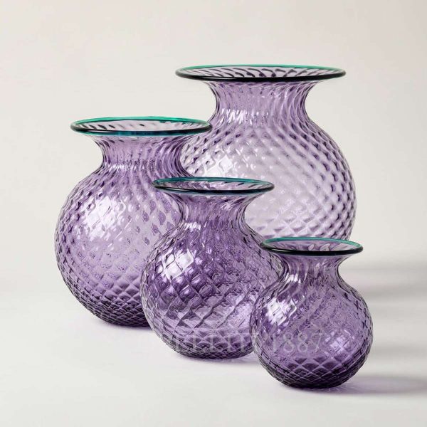venini monofiore balloton fiori vases in lilac mint green