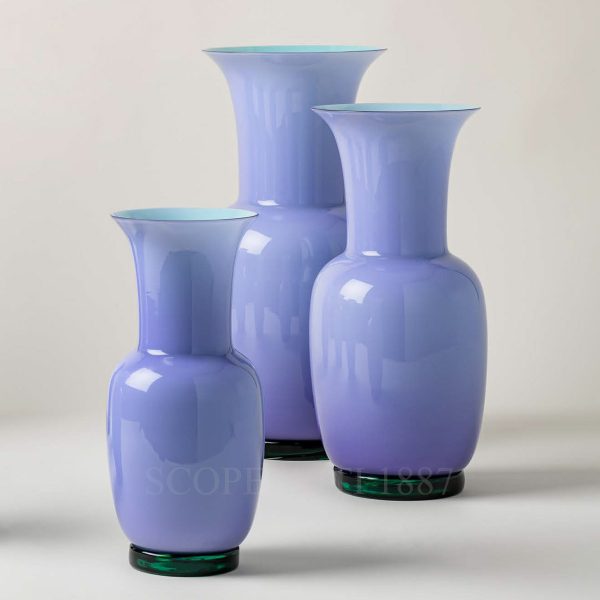 venini opalino vases lilac mint green